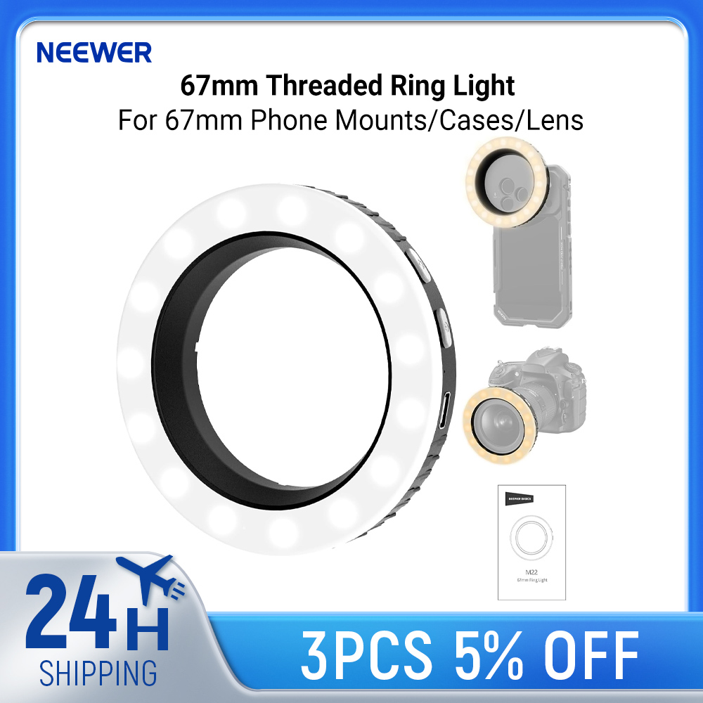 Photography Lighting Stick - NEEWER Basics 67mm Threaded Ring Light