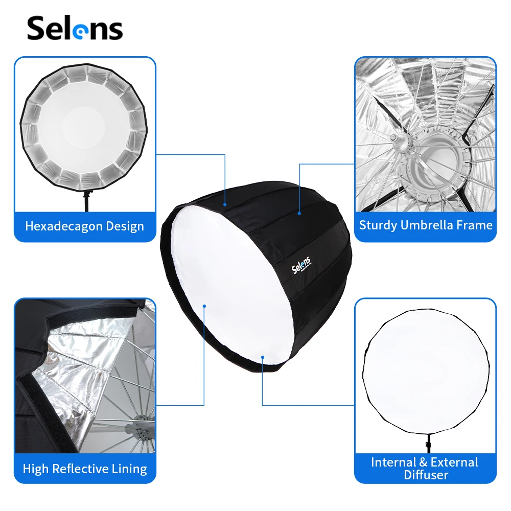 Selens 70/90/120cm Foldable Um - Parabolic Umbrella Deep ulasan dan harga