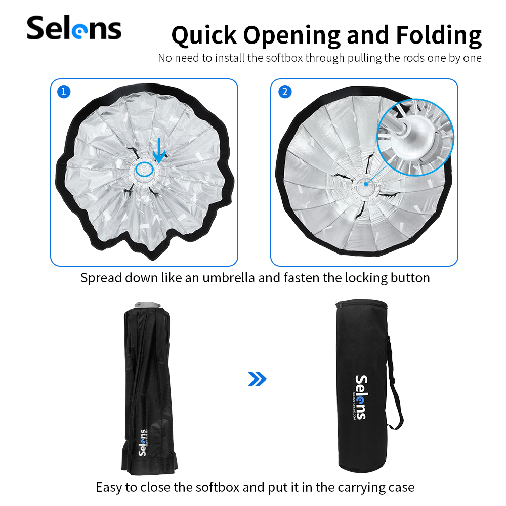 Selens 70/90/120cm Foldable Um - Parabolic Umbrella Deep ulasan dan harga