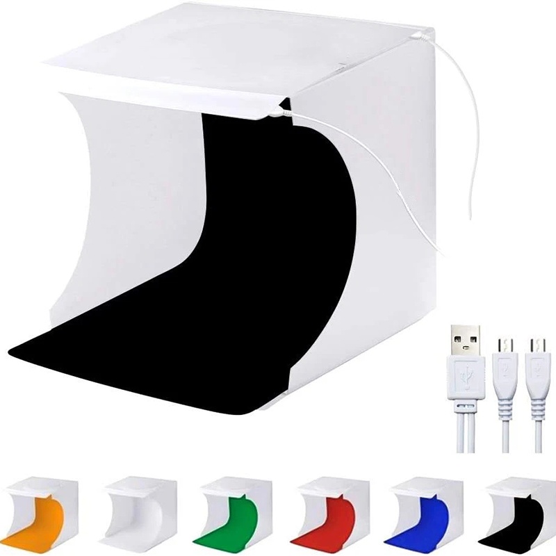 Portable Folding Photobox Phot - Photography Lighting Kit With Backdrop ulasan dan harga