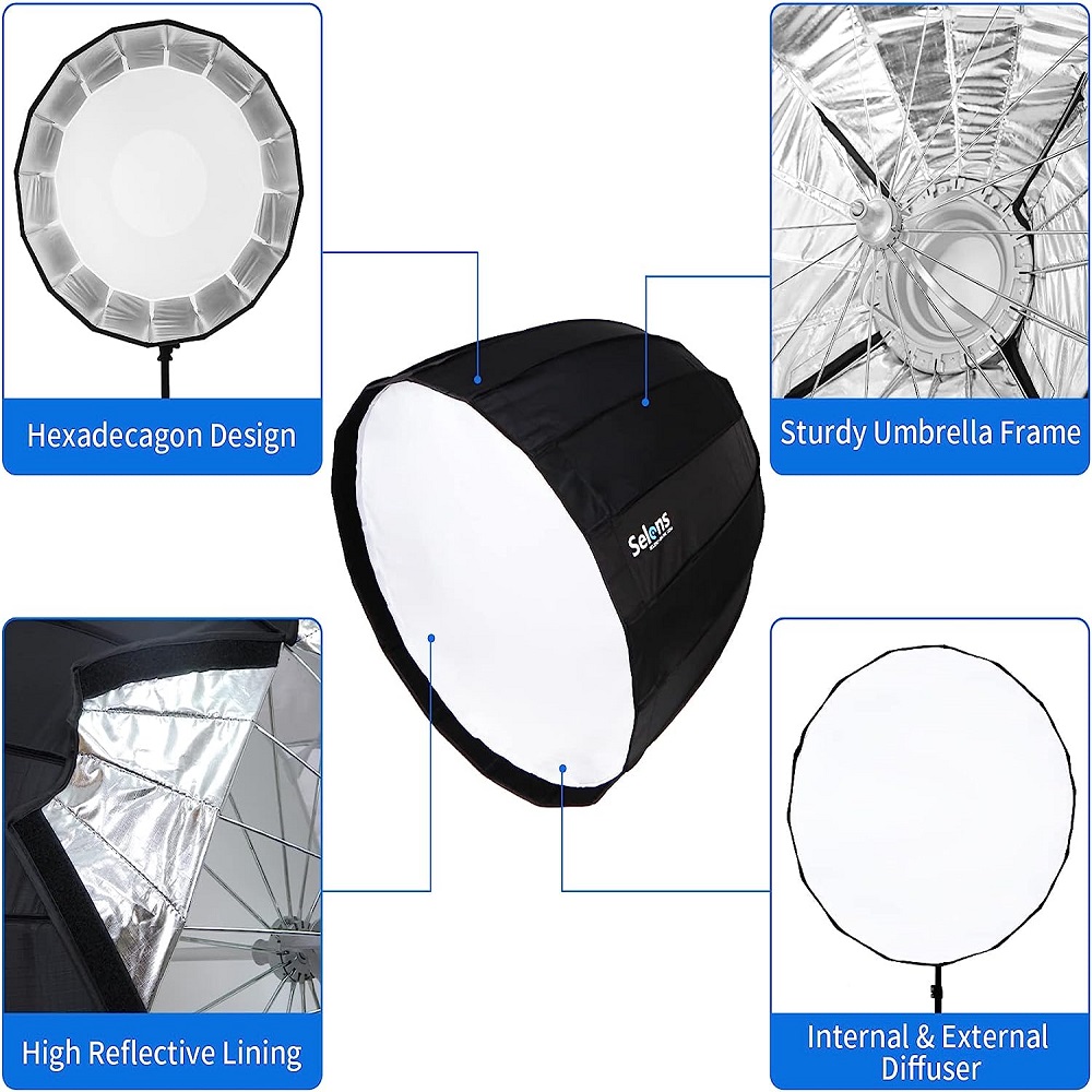 Selens 120cm Sixteen Horns Dee - Parabolic Umbrella Deep ulasan dan harga