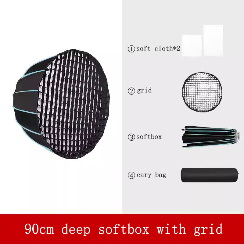 90cm Softbox with Grid 16-rib  - Parabolic Umbrella Deep ulasan dan harga