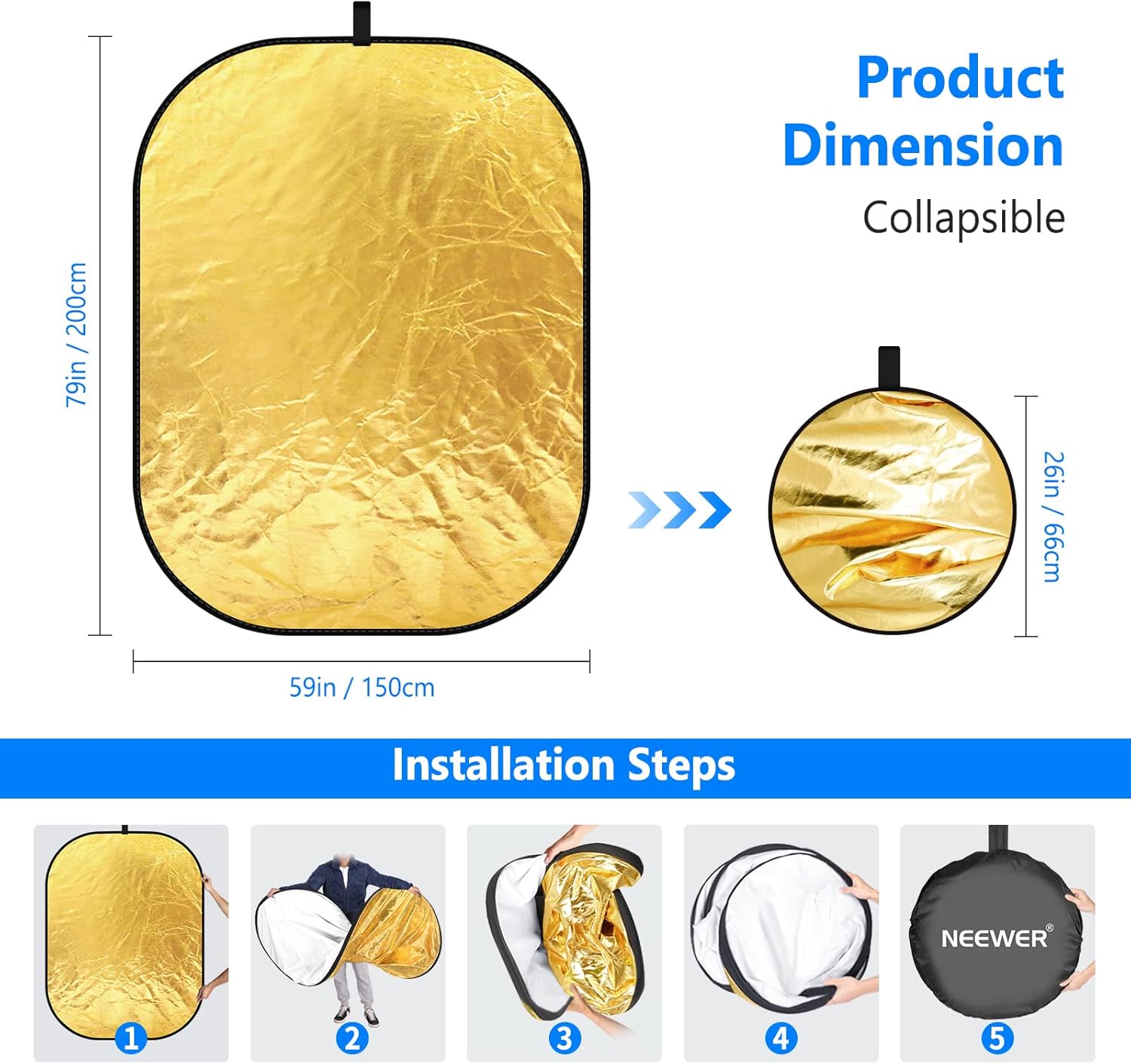 Photography Light Reflector 59 - Reflector Disc Silver ulasan dan harga