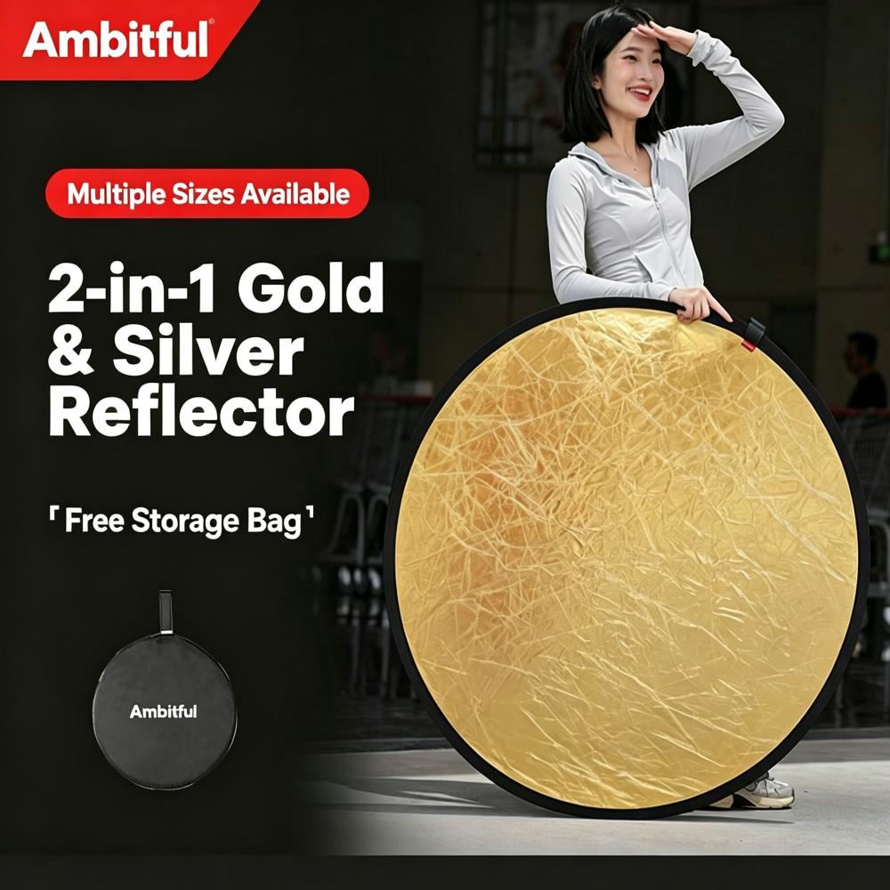 Ambitful 2in1 30/60/80/110cm M - Reflector Disc Silver ulasan dan harga
