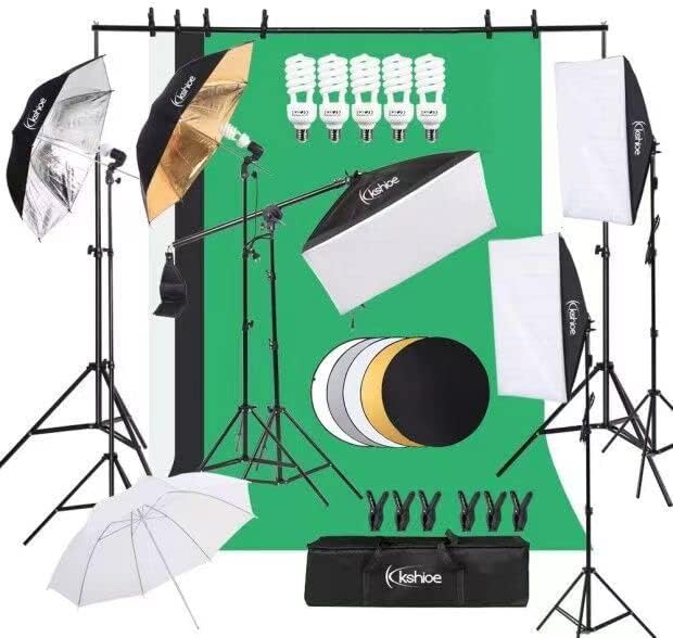 Photography Lighting Kit, Ligh - Photography Lighting Kit With Backdrop ulasan dan harga