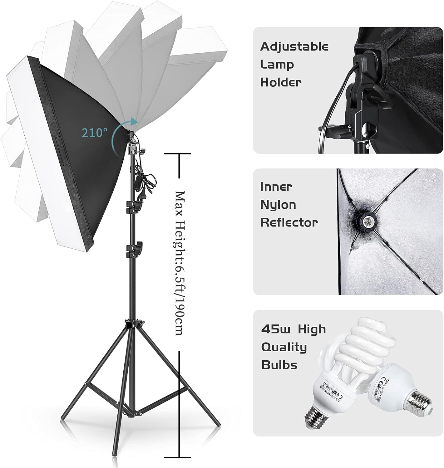 Photography Lighting Kit, Ligh - Photography Lighting Kit With Backdrop ulasan dan harga