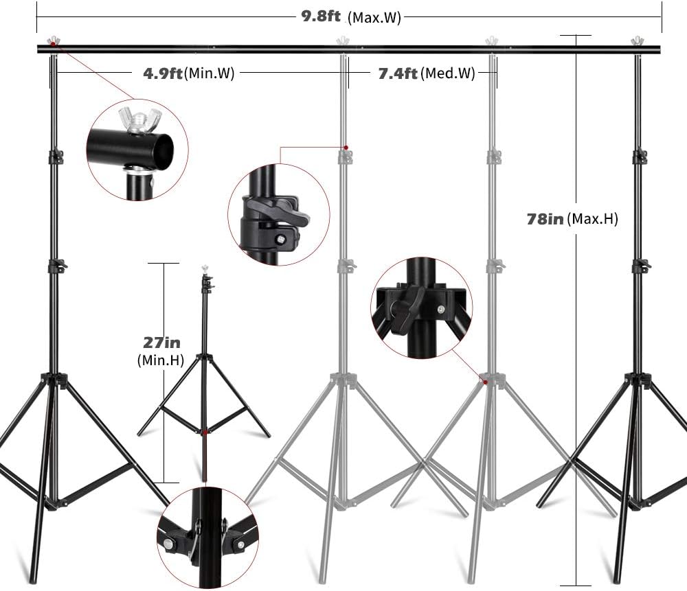 Photography Lighting Kit, Ligh - Photography Lighting Kit With Backdrop ulasan dan harga