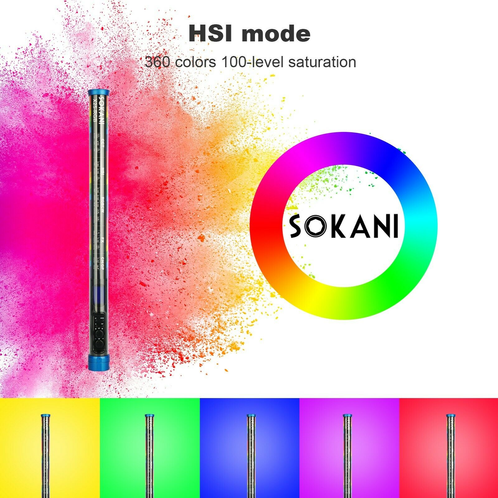 Sokani X25 RGB LED Video Light - Photography Lighting Stick ulasan dan harga